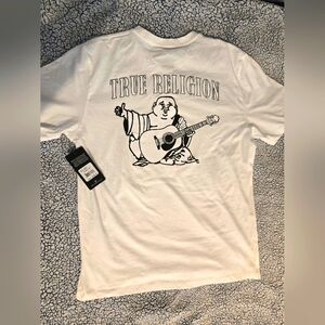 Men's True Religion White Graphic T-Shirt - Buddha Tee
